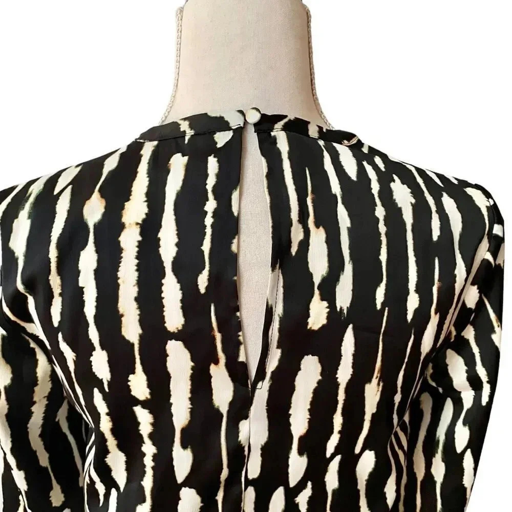 Bar III x Nicole Williams English Abstract Bell Sleeve Tie Crop Top XS - Picture 10 of 14